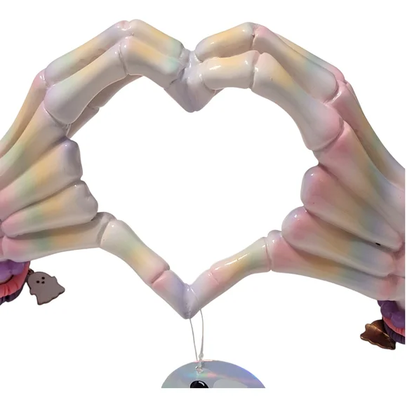 NEW Pastel Skeleton Heart Hands Kawaii Halloween Decor Summerween TikTok Viral - Picture 4 of 14